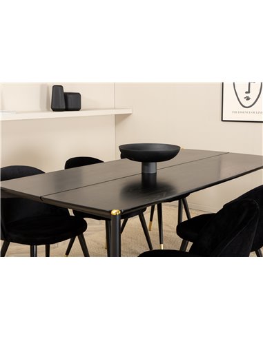 Matgrupp Pelle med Velvet matstolar, 190 × 90 cm