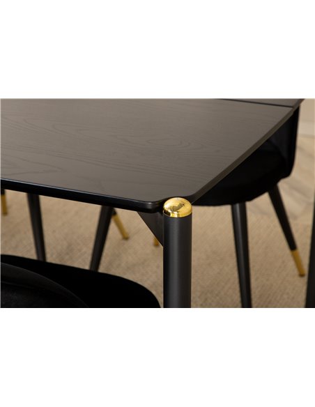 Matgrupp Pelle med Velvet matstolar, 190 × 90 cm