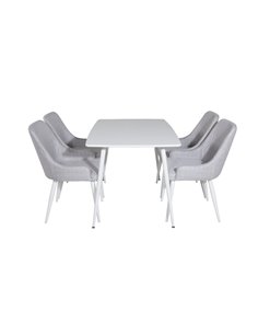 Matgrupp Polar med Plaza matstolar, 120 × 75 cm