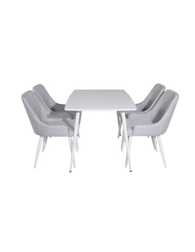 Matgrupp Polar med Plaza matstolar, 120 × 75 cm