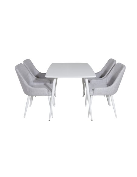 Matgrupp Polar med Plaza matstolar, 120 × 75 cm