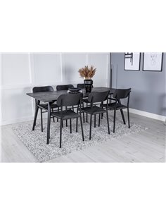 Matgrupp Sleek med Polly matstolar, 195 × 95 cm 2