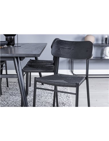 Matgrupp Sleek med Polly matstolar, 195 × 95 cm