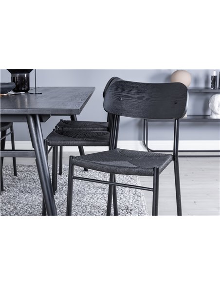 Matgrupp Sleek med Polly matstolar, 195 × 95 cm
