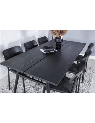 Matgrupp Sleek med Polly matstolar, 195 × 95 cm