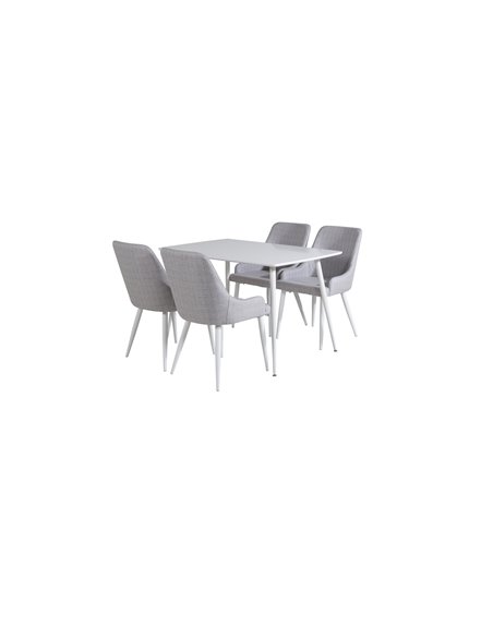 Matgrupp Polar med Plaza matstolar, 120 × 75 cm