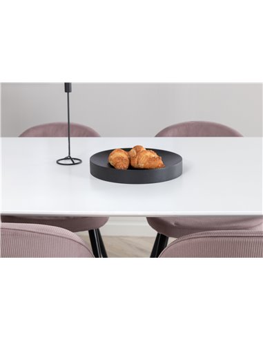 Matgrupp Polar med Velvet matstolar, 240 × 100 cm