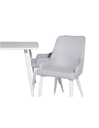 Matgrupp Polar med Plaza matstolar, 120 × 75 cm