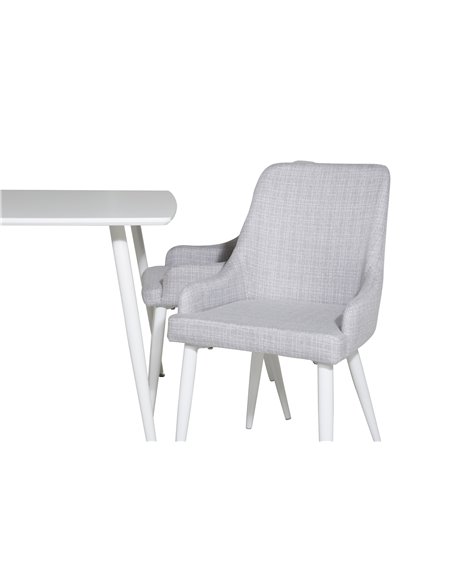 Matgrupp Polar med Plaza matstolar, 120 × 75 cm