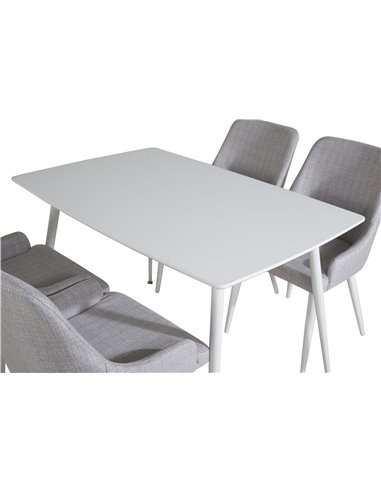 Matgrupp Polar med Plaza matstolar, 120 × 75 cm