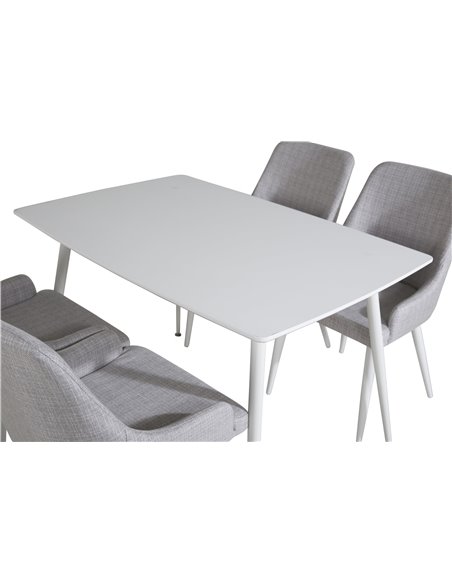 Matgrupp Polar med Plaza matstolar, 120 × 75 cm