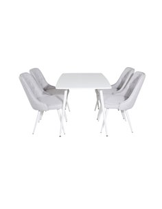 Matgrupp Polar med Velvet Deluxe matstolar, 120 × 75 cm