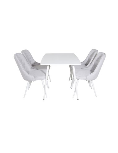 Matgrupp Polar med Velvet Deluxe matstolar, 120 × 75 cm