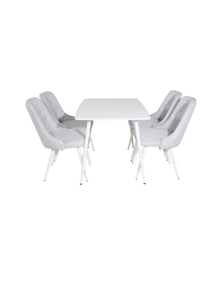 Matgrupp Polar med Velvet Deluxe matstolar, 120 × 75 cm