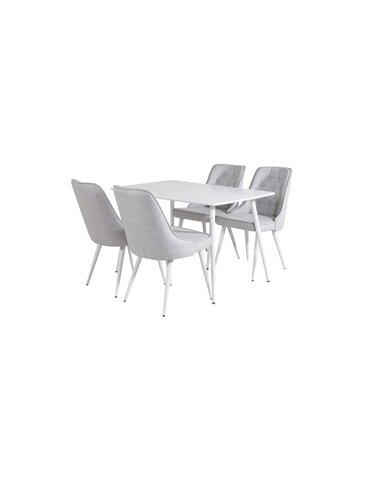 Matgrupp Polar med Velvet Deluxe matstolar, 120 × 75 cm
