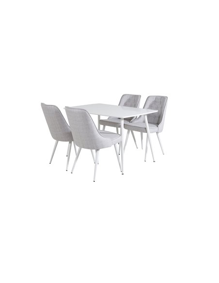 Matgrupp Polar med Velvet Deluxe matstolar, 120 × 75 cm