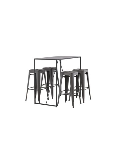 Matgrupp Brea med Tempe matstolar, 120 × 60 cm