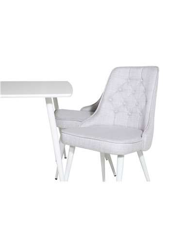 Matgrupp Polar med Velvet Deluxe matstolar, 120 × 75 cm