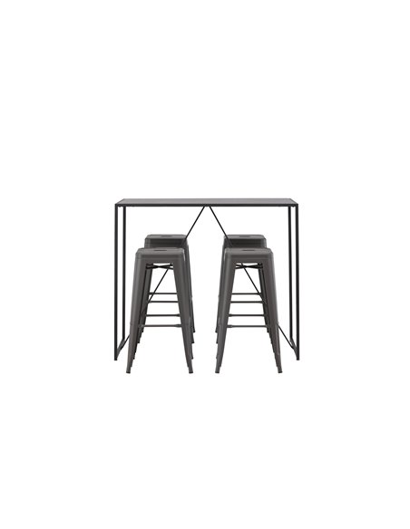 Matgrupp Brea med Tempe matstolar, 120 × 60 cm