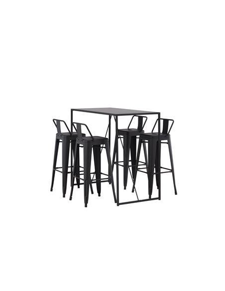 Matgrupp Brea med Tempe matstolar, 120 × 60 cm