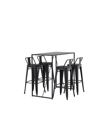 Matgrupp Brea med Tempe matstolar, 120 × 60 cm