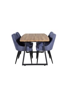 Matgrupp Inca med Plaza matstolar, 160 × 85 cm