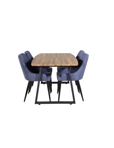Matgrupp Inca med Plaza matstolar, 160 × 85 cm