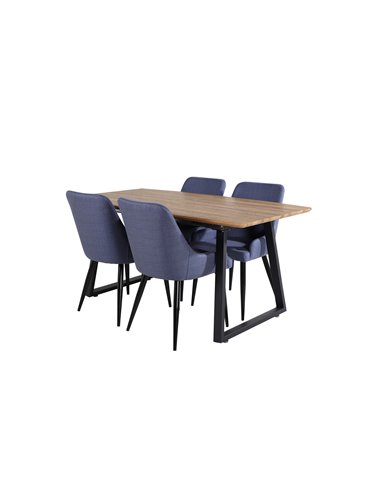 Matgrupp Inca med Plaza matstolar, 160 × 85 cm