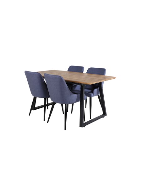 Matgrupp Inca med Plaza matstolar, 160 × 85 cm
