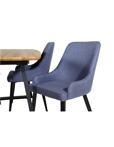 Matgrupp Inca med Plaza matstolar, 160 × 85 cm