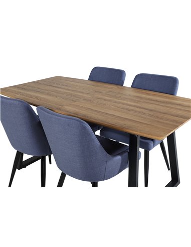 Matgrupp Inca med Plaza matstolar, 160 × 85 cm