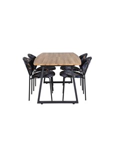 Matgrupp Inca med Vault matstolar, 160 × 85 cm
