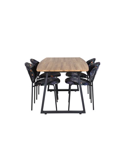 Matgrupp Inca med Vault matstolar, 160 × 85 cm