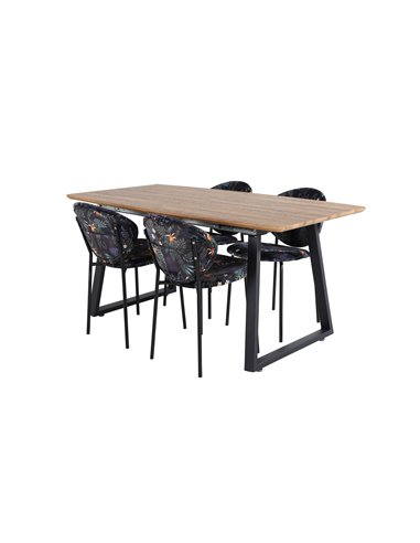 Matgrupp Inca med Vault matstolar, 160 × 85 cm