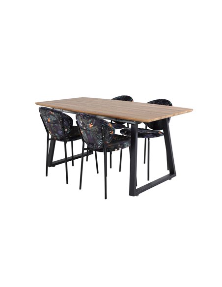 Matgrupp Inca med Vault matstolar, 160 × 85 cm
