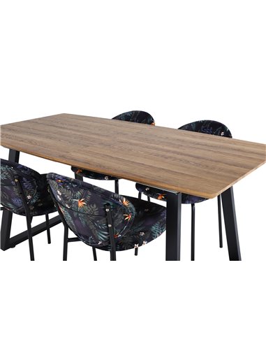 Matgrupp Inca med Vault matstolar, 160 × 85 cm