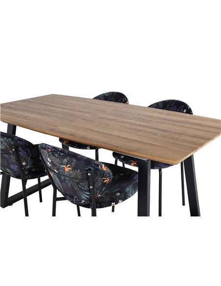 Matgrupp Inca med Vault matstolar, 160 × 85 cm