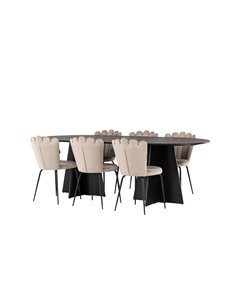 Matgrupp Bootcut med Limhamn matstolar, 230 × 115 cm 2
