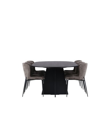 Matgrupp Bootcut med Modesto matstolar, 230 × 115 cm