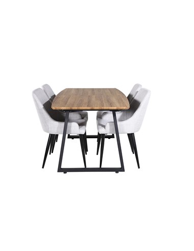 Matgrupp Inca med Plaza matstolar, 160 × 85 cm