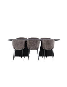 Matgrupp Bootcut med Modesto matstolar, 230 × 115 cm