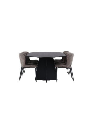 Matgrupp Bootcut med Modesto matstolar, 230 × 115 cm