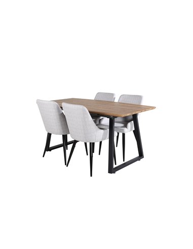 Matgrupp Inca med Plaza matstolar, 160 × 85 cm