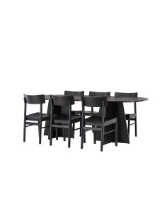 Matgrupp Bootcut med Montros matstolar, 230 × 115 cm 2