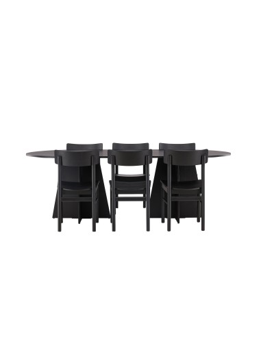 Matgrupp Bootcut med Montros matstolar, 230 × 115 cm