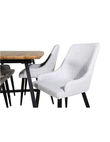 Matgrupp Inca med Plaza matstolar, 160 × 85 cm