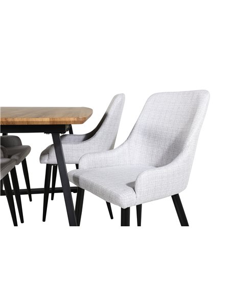 Matgrupp Inca med Plaza matstolar, 160 × 85 cm