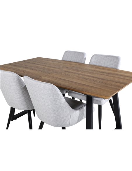 Matgrupp Inca med Plaza matstolar, 160 × 85 cm