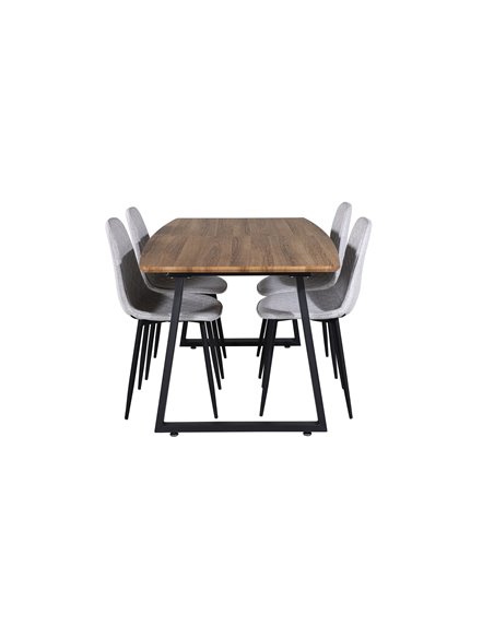 Matgrupp Inca med Polar matstolar, 160 × 85 cm