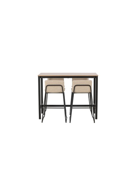 Matgrupp Camden med Bisbee matstolar, 120 × 60 cm